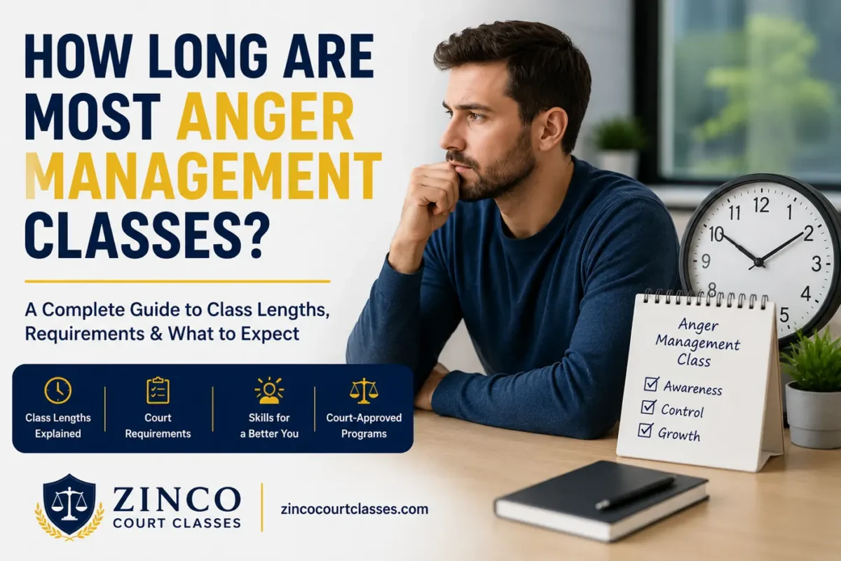 How long are most anger management classes featured image showing a man reflecting at a desk with court-approved anger management class information from Zinco Court Classes