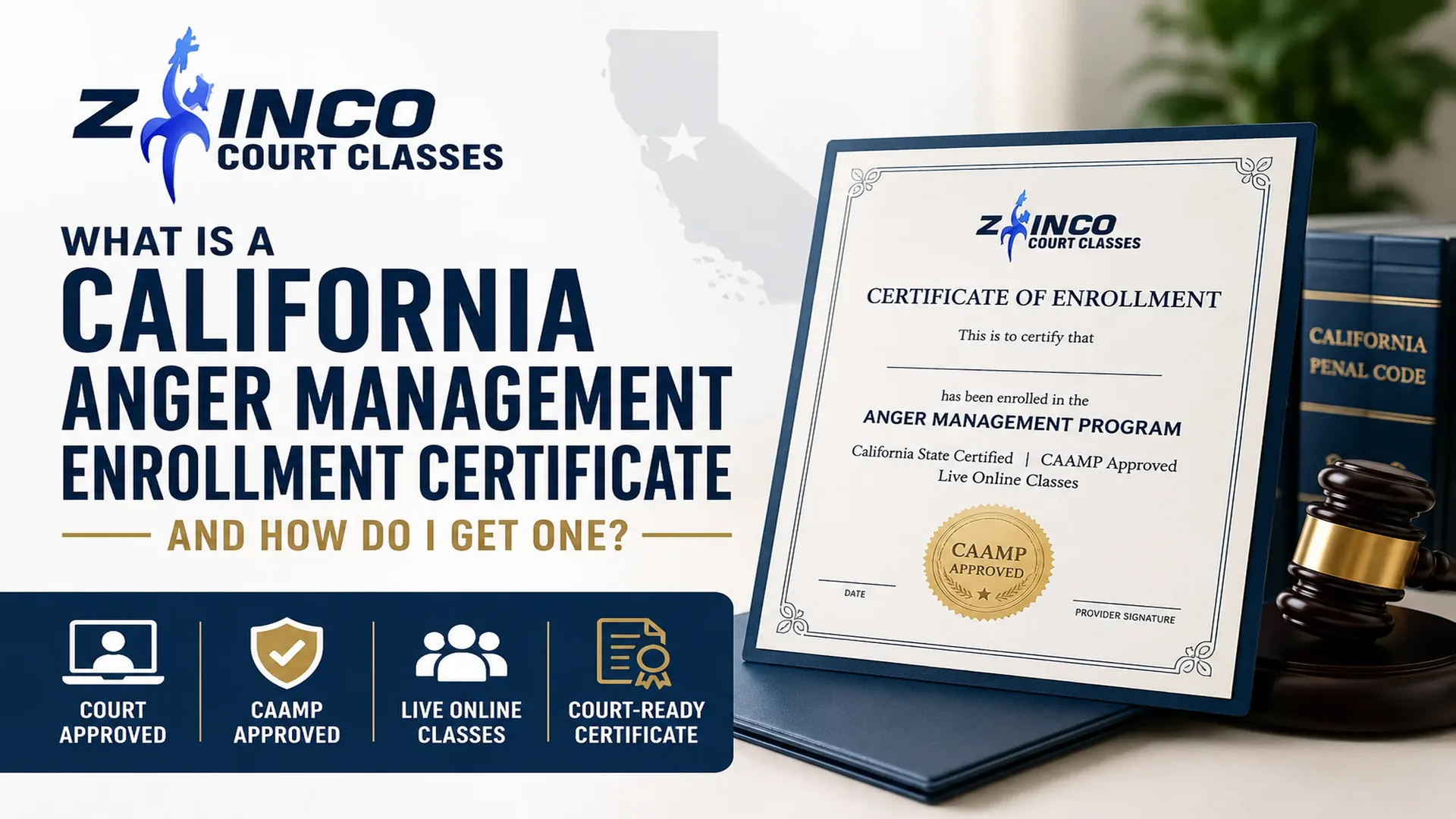 California court approved anger management completion certificate