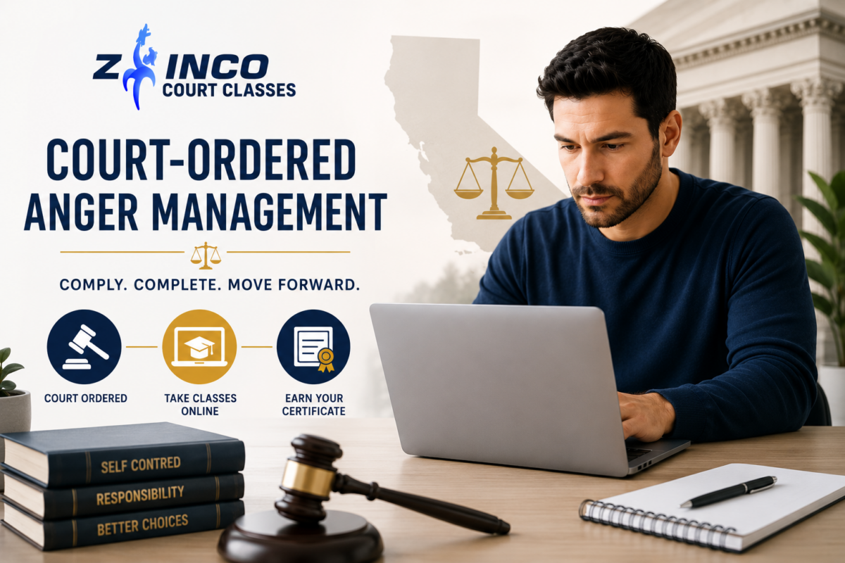 How to comply with a court-ordered anger management requirement in California by enrolling in a California State Certified, CAAMP-approved online program