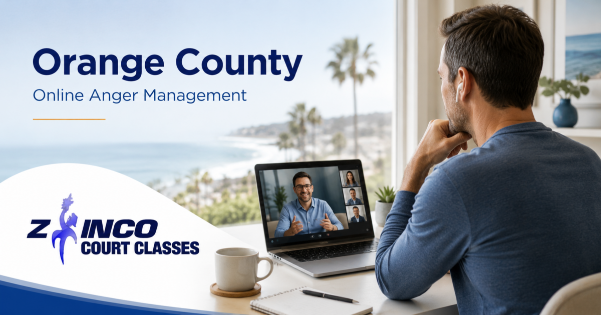 Orange County resident attending a live online anger management class