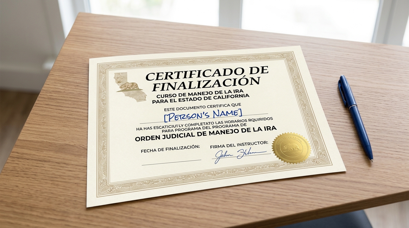 Certificado de Finalizacion en Espanol