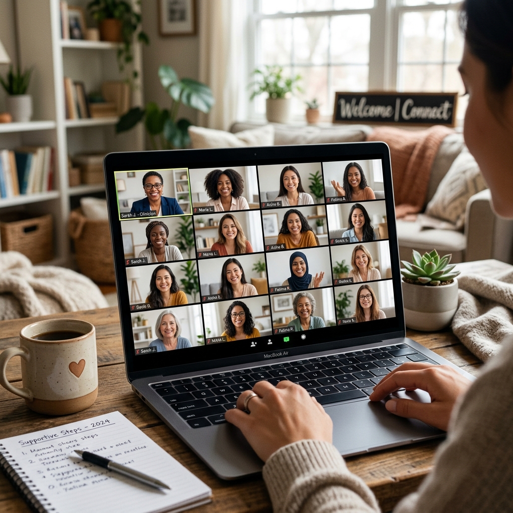 Women-only anger management group class via Zoom video call