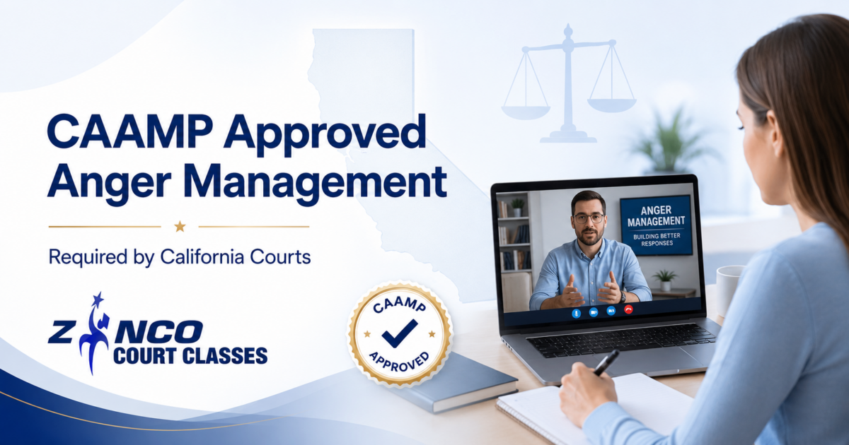 CAAMP approved anger management classes for California court requirements