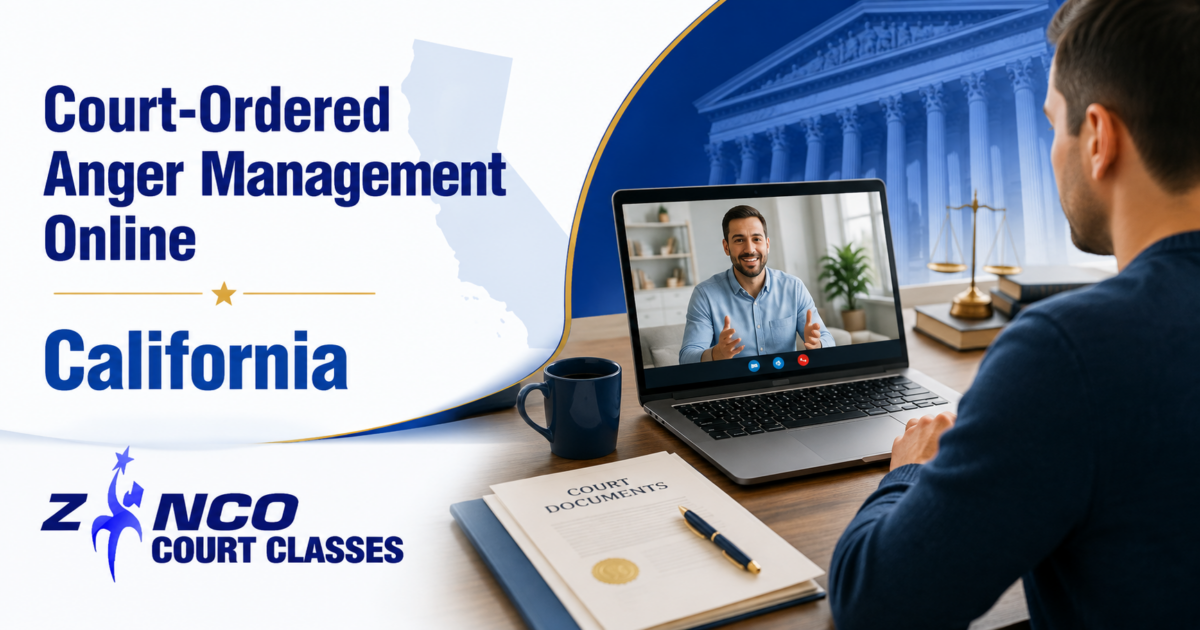 Court ordered anger management classes online in California with live virtual instruction