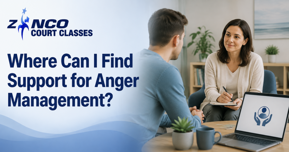 Person receiving professional support for anger management
